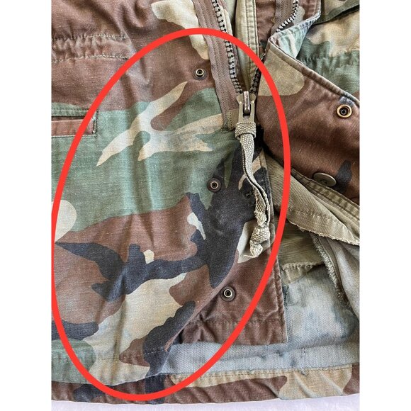 Vintage US Army Jacket Mens Small M65 Woodland Camo Cold Weather Military 90s - Picture 9 of 14
